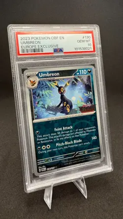 POKEMON 2023 OBF EN, UMBREON #130, EUROPE EXCLUSIVE PSA 10 - Image 1