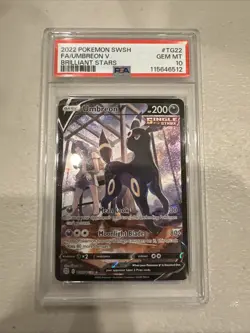2022 POKEMON SWORD & SHIELD BRILLIANT STARS #TG22 FULL ART/UMBREON V PSA 10 - Image 1
