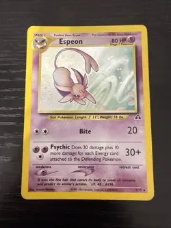 Espeon 1/75 Neo Discovery Holo Rare Pokemon Unlimited Lightly Played Condition - Image 1
