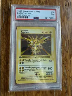 Pokemon Zapdos Holo 1st First Edition SHADOWLESS #16/102 Base Set PSA 7 - Image 1