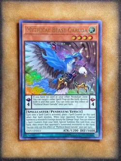 Yugioh Mythical Beast Garuda EXFO-EN023 Ultra Rare LP - Image 1
