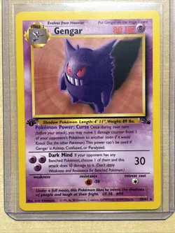 Pokemon TCG Gengar Fossil Card 20/62 First Edition Non Holo - Image 1