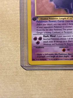 Pokemon TCG Gengar Fossil Card 20/62 First Edition Non Holo - Image 5