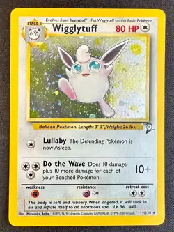 Wigglytuff SWIRL! 19/130 2000 Base Set 2 Pokemon Card WOTC Vintage Holo Rare Vlp - Image 1