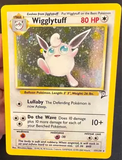 Wigglytuff SWIRL! 19/130 2000 Base Set 2 Pokemon Card WOTC Vintage Holo Rare Vlp - Image 2