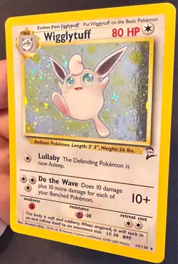 Wigglytuff SWIRL! 19/130 2000 Base Set 2 Pokemon Card WOTC Vintage Holo Rare Vlp - Image 3