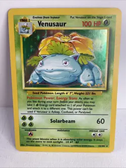 Pokemon TCG Venusaur Holo Rare Card 15/102 Base Set Vintage WOTC LP - Image 1