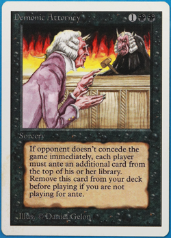 Demonic Attorney Unlimited HEAVILY PLD (Reserved List MTG Magic Card) (505849) - Image 1