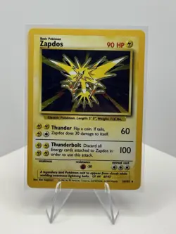 Pokemon TCG Zapdos Base Set Holo Unlimited Rare Card 16/102 LP Condition - Image 1