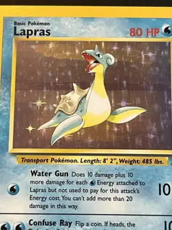 Pokemon TCG Lapras Fossil Holo Rare Card 10/62 1999 Basic Pokemon - Image 2