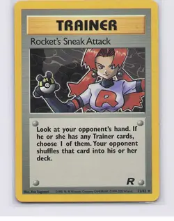 Rocket's Sneak Attack 72/82 Team Rocket Pokemon Card Regular LP TCG - Image 1
