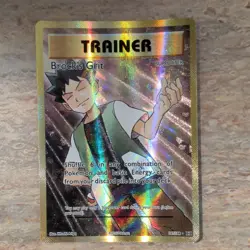Pokemon Brock's Grit Full Art Holo Ultra Rare 107/108 Evolutions TCG Card - Image 1