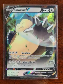 Snorlax V 141/202 - Sword & Shield Ultra Rare Pokemon Card LP - Image 1