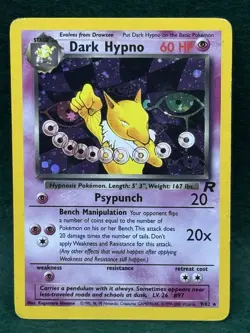 Pokemon Dark Hypno Holo Rare TCG Card 9/82 Vintage Team Rocket Mp - Image 1