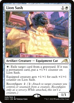 MTG Lion Sash 026 Rare Foil Kamigawa Neon Dynasty - Image 1