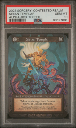 2023 SORCERY: CONTESTED REALM ALPHA SIRIAN TEMPLAR BOX TOPPER - PSA 10 - Image 1