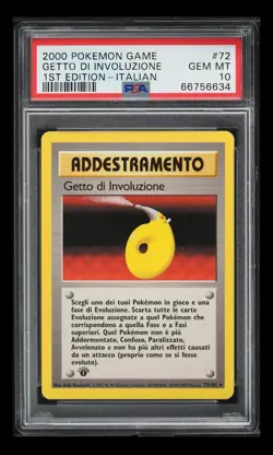POKEMON PSA 10 ADDESTRAMENTO GETTO DI INVOLUZIONE 72/102 1st SET BASE ITA 2000 - Image 1