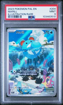 2023 POKEMON PAL EN-PALDEA EVOLVED ILLUSTRATION RARE #204 MARILL PSA 9 - Image 1
