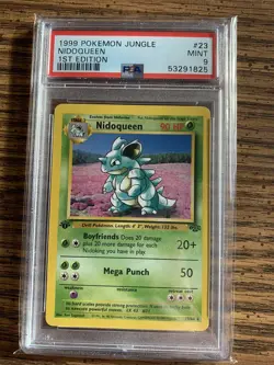 Pokemon PSA 9 MINT 1st Edition Jungle NIDOQUEEN 23/64 Non-Holo Rare - Image 1