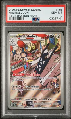 2024 POKEMON SCR EN-STELLAR CROWN ILLUSTRATION RARE #155 ARCHALUDON PSA 10 - Image 1