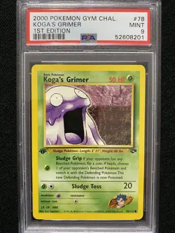 2000 Pokemon Gym Challenge 1st Edition Koga's Grimer 78/132 PSA 9 Mint - Image 1