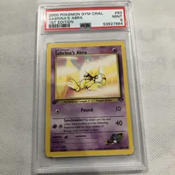 2000 Pokemon Gym Challenge 1st Edition Sabrina's Abra 93/132 PSA 9 MINT - Image 1