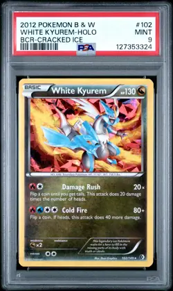 2012 POKEMON B&W BOUNDARIES CROSSED CRACKED ICE #102 WHITE KYUREM-HOLO PSA 9 - Image 1