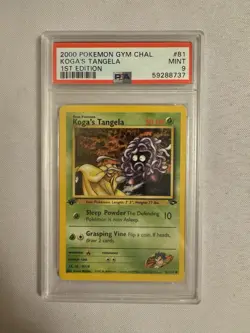 2000 Pokemon - 1st Edition Koga’s Tangela - Gym Challenge 81/132 PSA 9 Mint WOTC - Image 1