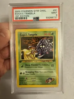 2000 Pokemon - 1st Edition Koga’s Tangela - Gym Challenge 81/132 PSA 9 Mint WOTC - Image 2