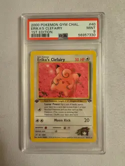 2000 Pokemon - 1st Edition Erika’s Clefairy - Gym Challenge 40/132 - PSA 9 Mint! - Image 1