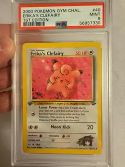 2000 Pokemon - 1st Edition Erika’s Clefairy - Gym Challenge 40/132 - PSA 9 Mint! - Image 2