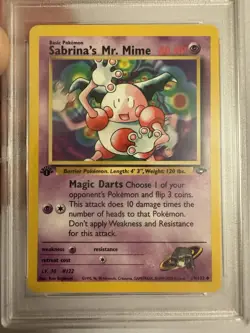 2000 Pokemon - 1st Edition Sabrina’s Mr. Mime Gym Challenge 59/132 - PSA 9 Mint! - Image 3