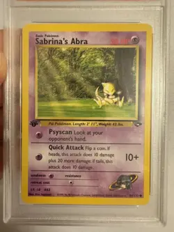 2000 Pokemon - 1st Edition Sabrina’s Abra - Gym Challenge 94/132 - PSA 9 Mint! - Image 3