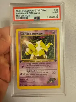 2000 Pokemon - 1st Edition Sabrina’s Drowzee - Gym Challenge 95/132 - PSA 9 Mint - Image 2