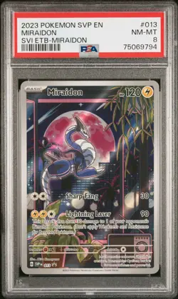 2023 POKEMON SVP EN-SV BLACK STAR PROMO #013 MIRAIDON PSA 8 - Image 1