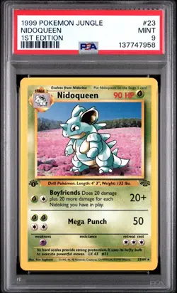1999 Pokemon Jungle 1st Edition Nidoqueen 23 PSA 9 MINT - Image 1