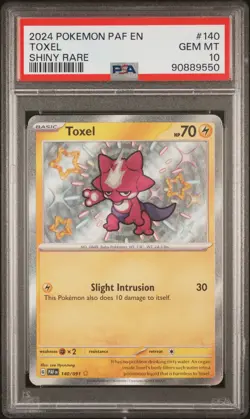 2024 POKEMON PAF EN-PALDEAN FATES SHINY RARE #140 TOXEL PSA 10 - Image 1