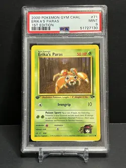 POKEMON TCG PSA 9 MINT 2000 POKEMON GYM CHALLENGE ERIKA'S PARAS 1ST EDITION #71 - Image 1