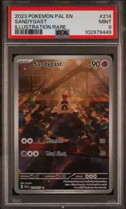 2023 POKEMON PAL EN-PALDEA EVOLVED ILLUSTRATION RARE #214 SANDYGAST PSA 9 - Image 1