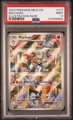 2023 POKEMON MEW EN-151 ILLUSTRATION RARE #177 MACHOKE PSA 9 - Image 1