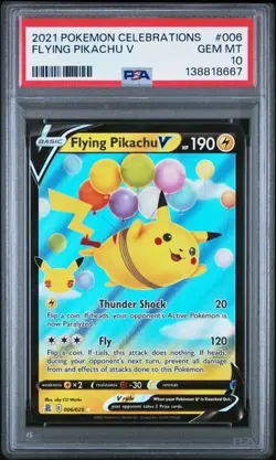 2021 POKEMON CELEBRATIONS #006 FLYING PIKACHU V PSA 10 - Image 1