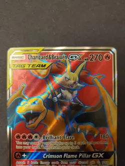 Pokemon TCG Cosmic Eclipse Charizard & Braixen GX #212/236 Ultra Rare Full Art - Image 2
