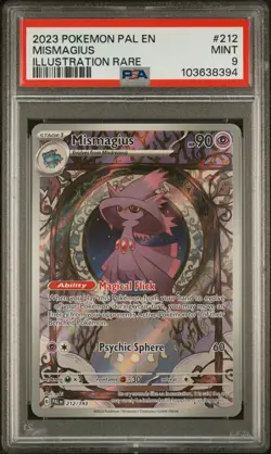2023 POKEMON PAL EN-PALDEA EVOLVED ILLUSTRATION RARE #212 MISMAGIUS PSA 9 - Image 1