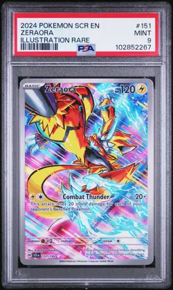 2024 POKEMON SCR EN-STELLAR CROWN ILLUSTRATION RARE #151 ZERAORA PSA 9 - Image 1