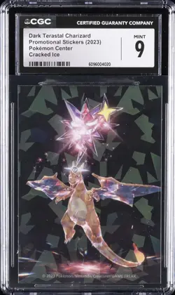 2023 POKEMON CENTER CRACKED ICE - PROMO STICKS DARK TERASTAL CHARIZARD CGC 9 - Image 1