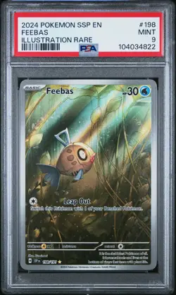 2024 POKEMON SSP EN-SURGING SPARKS ILLUSTRATION RARE #198 FEEBAS PSA 9 - Image 1