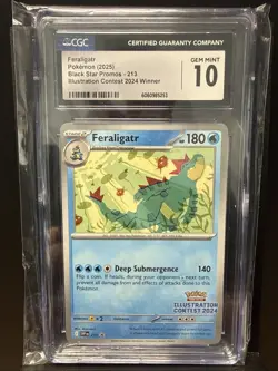 Feraligatr 2024 SVP 213 Black Star Promo CGC 10 Gem Mint Illustration Contest - Image 1