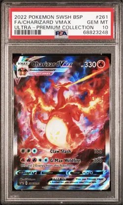 2022 POKEMON SWSH BLACK STAR PROMO #261 FA/CHARIZARD VMAX ULTRA-PREMIUM PSA 10 - Image 1
