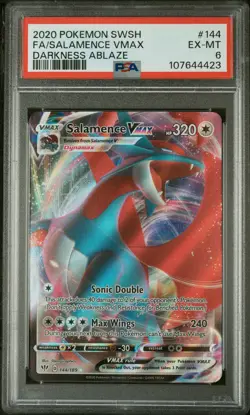 2020 POKEMON SWORD & SHIELD DARKNESS ABLAZE #144 FULL ART/SALAMENCE VMAX PSA 6 - Image 1
