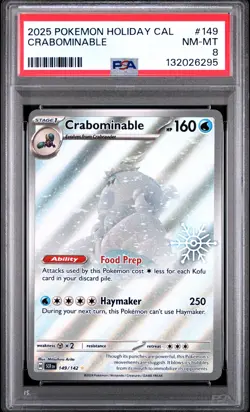 2025 POKEMON HOLIDAY CALENDAR #149 CRABOMINABLE PSA 8 - Image 1